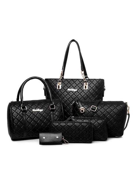6-Piece Shoulder Bag Set Black