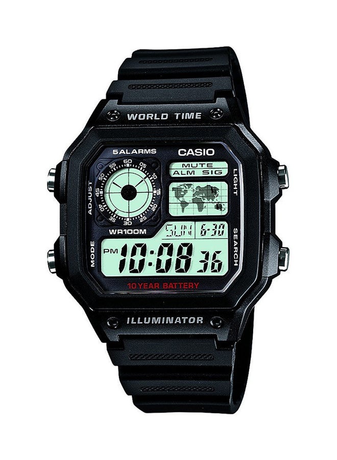 CASIO - Men's Silicone Digital Wrist Watch AE-1200WH-1ADF - Image 1