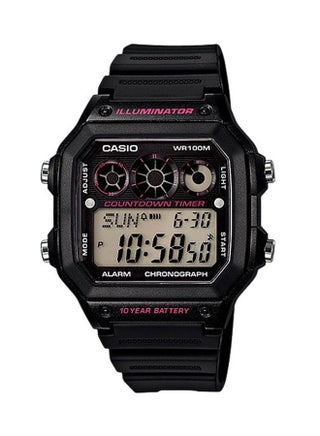 ساعة يد رقمية بسوار مصنوع من الراتينج طراز AE-1300WH-1A2DF للرجال - v1524636678/N14366097A_1