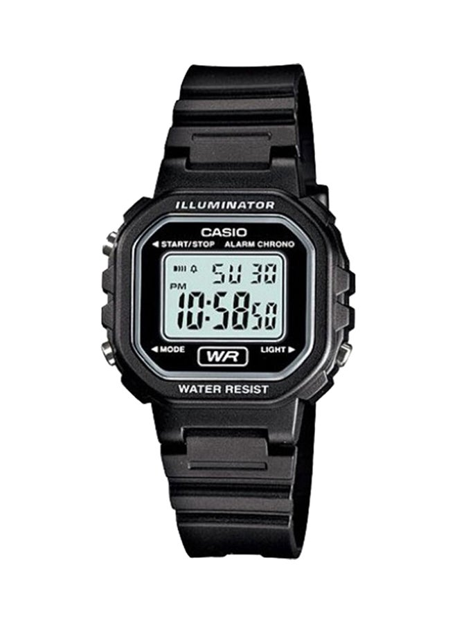 كاسيو ساعة يد رقمية بسوار من الراتينج طراز LA-20WH-1ADF( مقاس 31 مم - لون أسود للنساء - Image 1