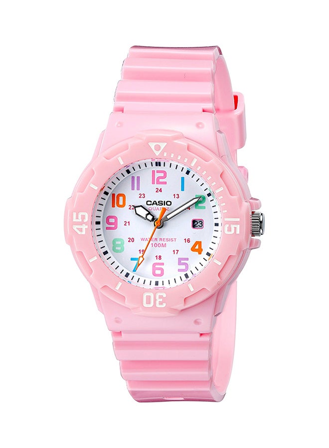 CASIO Women's Rubber BAnd Analog Watch LRW-200H-4B2DF - 34 mm - Pink - Image 1
