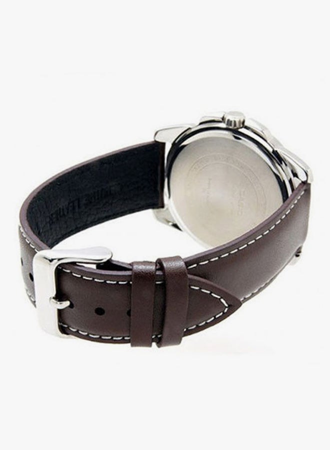 CASIO Men's Leather Analog Wrist Watch MTP-1314L-7ADF - 45 mm - Brown - Image 2
