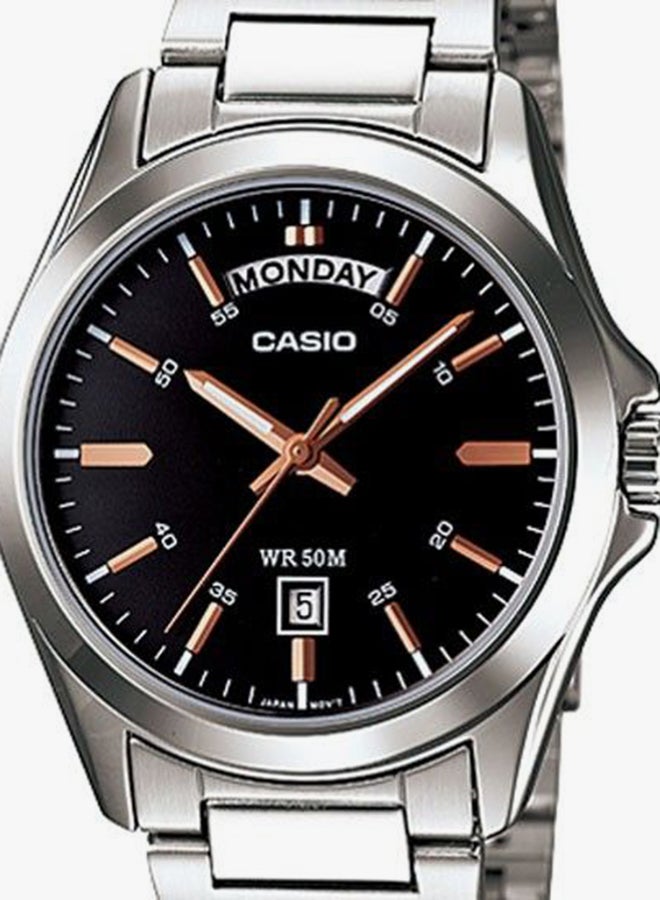 CASIO Men's Stainless Steel Analog Wrist Watch MTP-1370D-1A2DF - 40 mm - Silver - Image 3