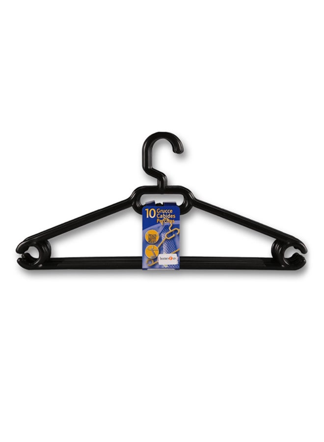 homes r us Pack of 10 Basic Hanger Set Black