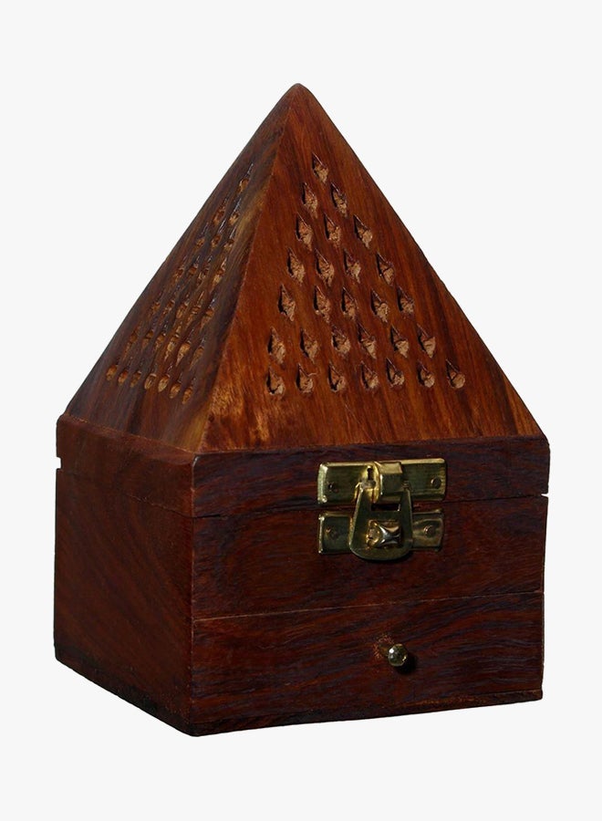 Generic Pyramid Shaped Incense Burner Brown M  - Image 2