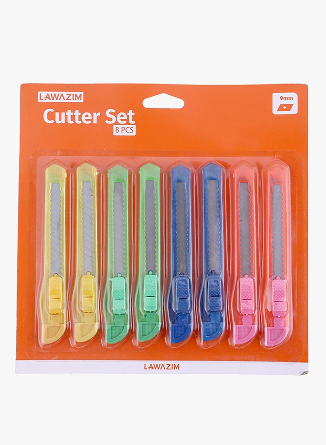 LAWAZIM 8-Piece Cutter Set Green/Blue/Pink 9mm - Image 3