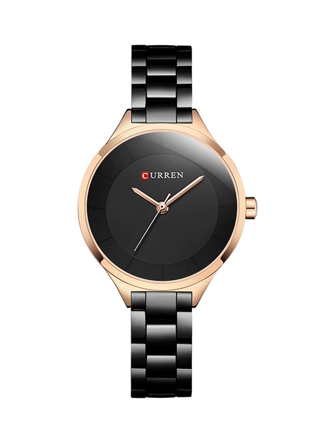 CURREN Women's Water Resistant Alloy Analog Watch 9015 - 34 mm - Black  - Image 1