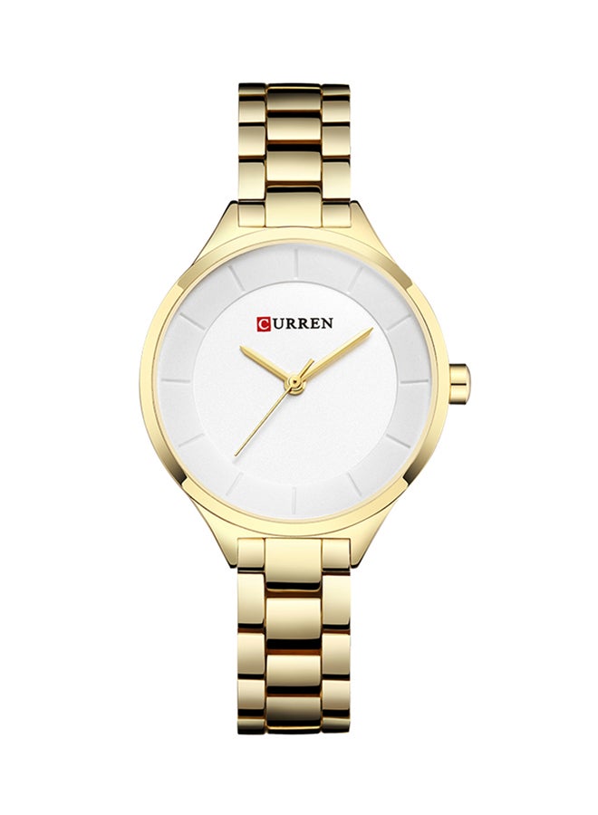 CURREN Women's Water Resistant Alloy Analog Watch 9015 - 34 mm - Gold  - Image 1