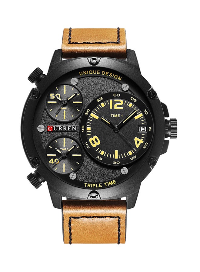 CURREN - men Water Resistant Leather Analog Watch 8262 - Image 1