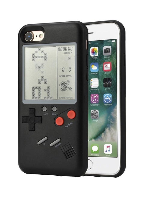 Thermoplastic Polyurethane Gameboy Case Cover With Real Tetris Installed For Apple iPhone 7/8 Black