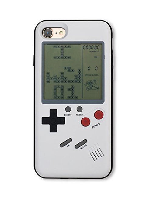 Thermoplastic Polyurethane Gameboy Case Cover With Real Tetris Installed For Apple iPhone 7/8 White