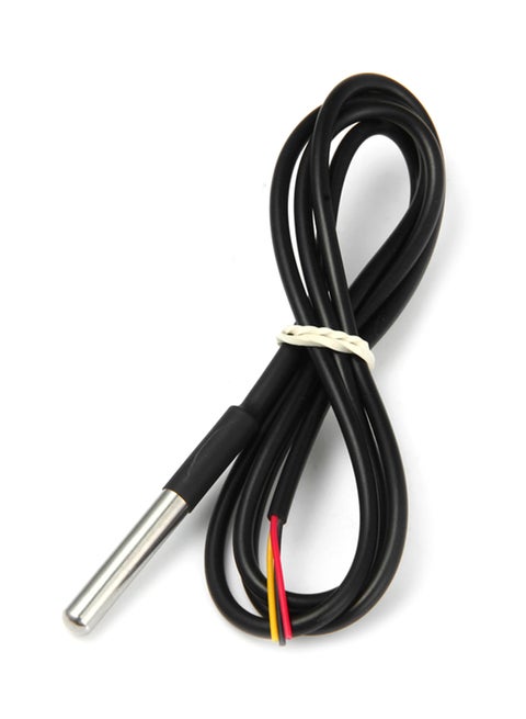 Digital Temperature Sensor Water-Resistant Stainless Probe For Arduino Industrial Systems Black