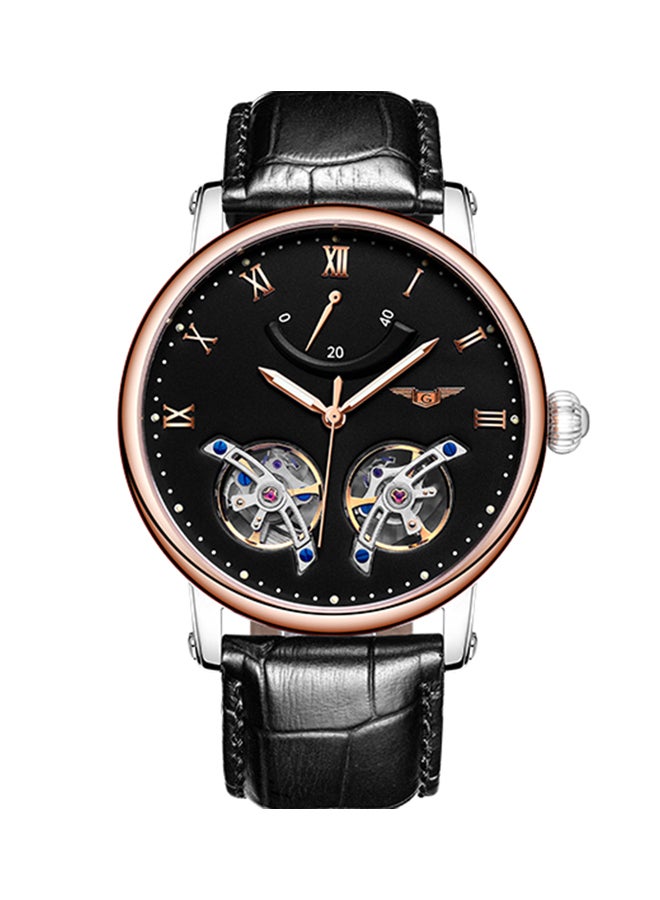 ساعة يد بعقارب بسوار من الجلد طراز 32846268374 men