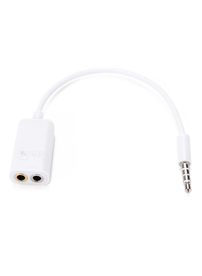 Male To 2 3.5mm Female Audio Splitter White 