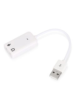 Generic 3D Stereo 7.1 Inch Channel USB Audio Adapter External Sound Card For Skype Headsets White 