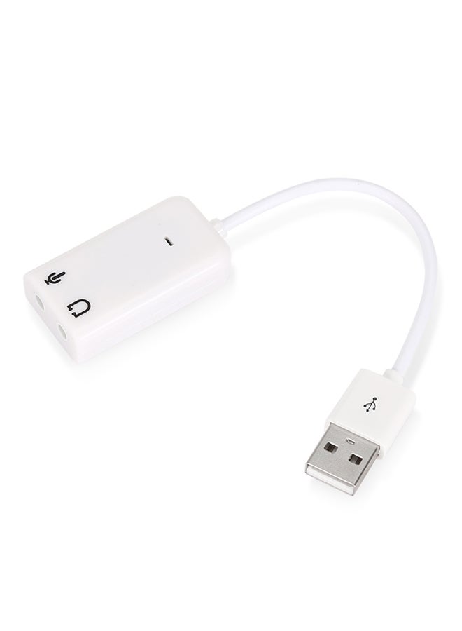 Generic 3D Stereo 7.1 Inch Channel USB Audio Adapter External Sound Card For Skype Headsets White 