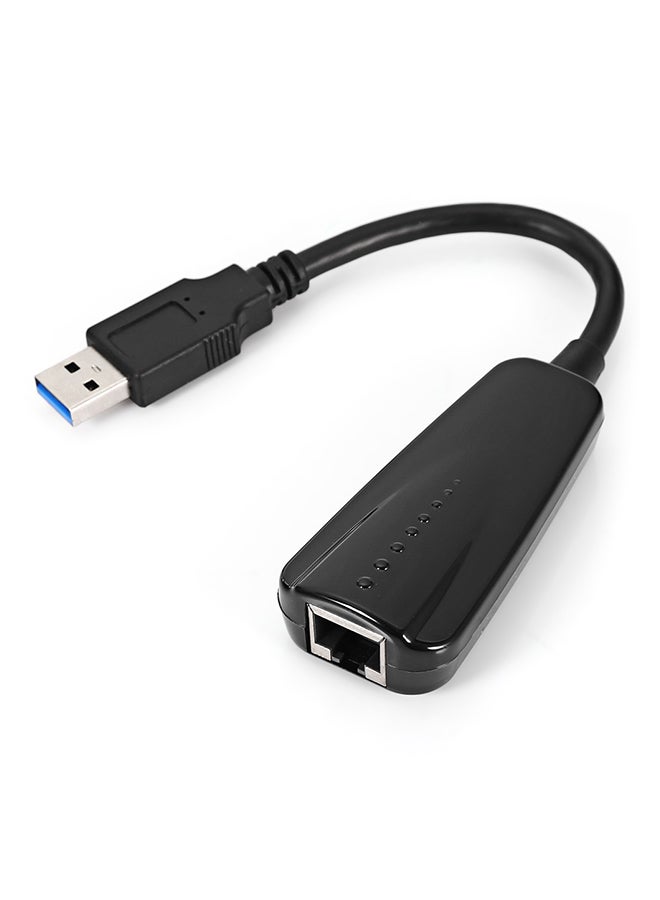 ماركة غير محددة - محول جيجابت إيثرنت خارجي من USB الى  RJ45 لشبكات 10 / 100 / 1000 أسود - Image 1