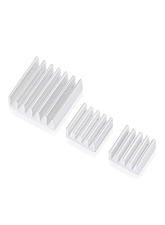 Generic - 3-Piece Aluminium Heat Sinks For Raspberry Pi 3 Silver - Image 1