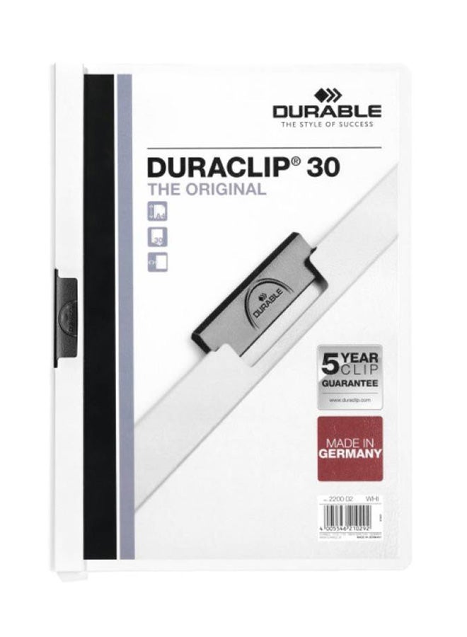 طقم مجلد للملفات بمشبك 25 قطعة أبيض