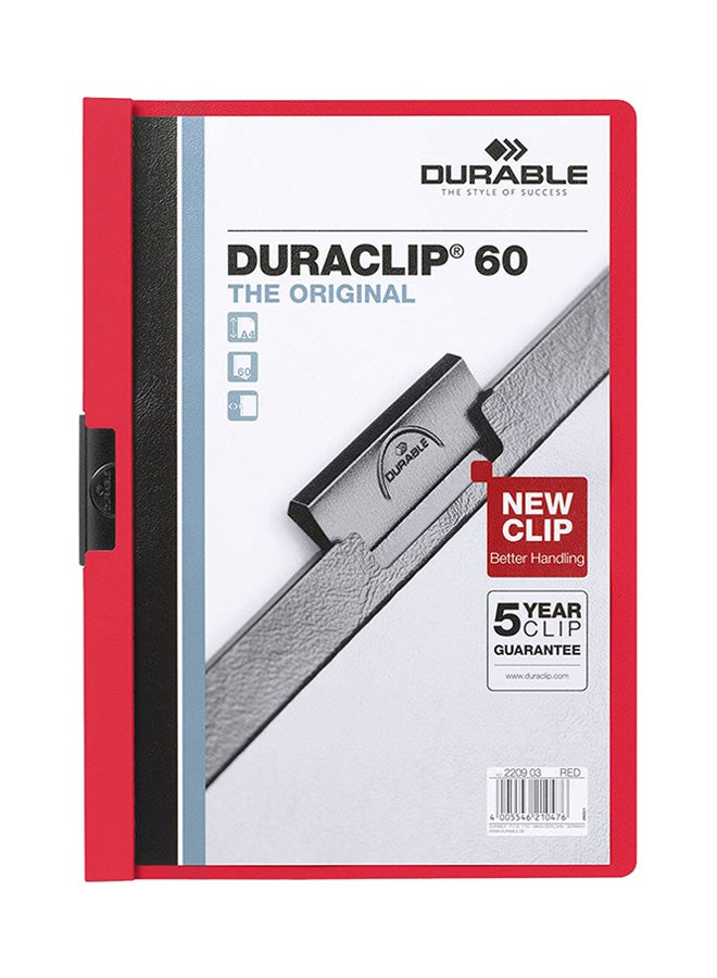 ديورابل طقم مجلد للملفات بمشبك 25 قطعة أحمر