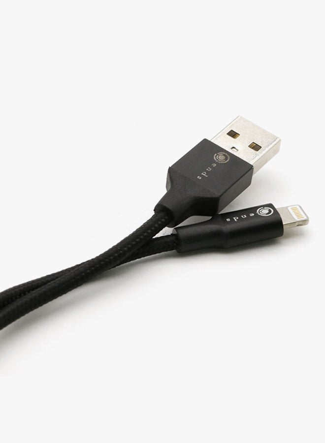آيندز كابل لايتنينج USB لنقل البيانات أسود  - Image 4
