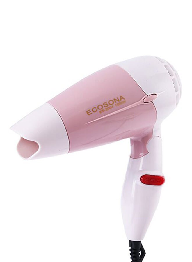 ECOSONA Foldable Mini Hair Dryer Pink/White - Image 1