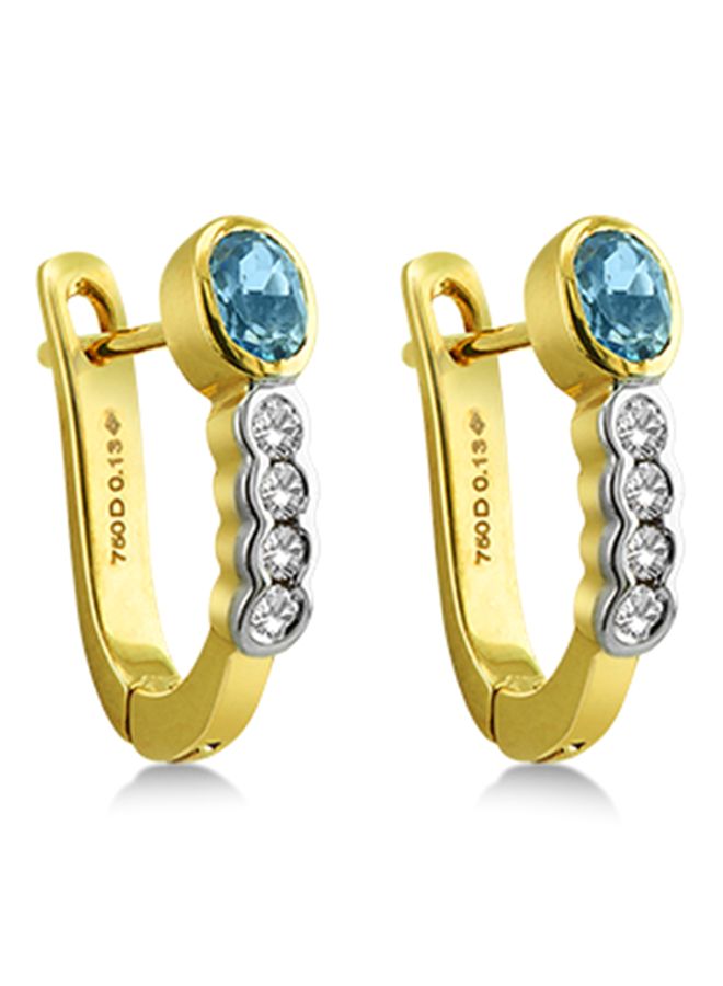 18 Karat  String Gold Earring