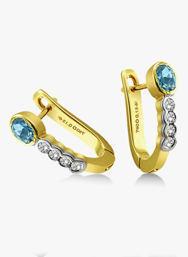 18 Karat  String Gold Earring