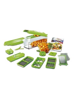 11-Piece Fruit And Vegetable Chopper And Slicer Set White/Green