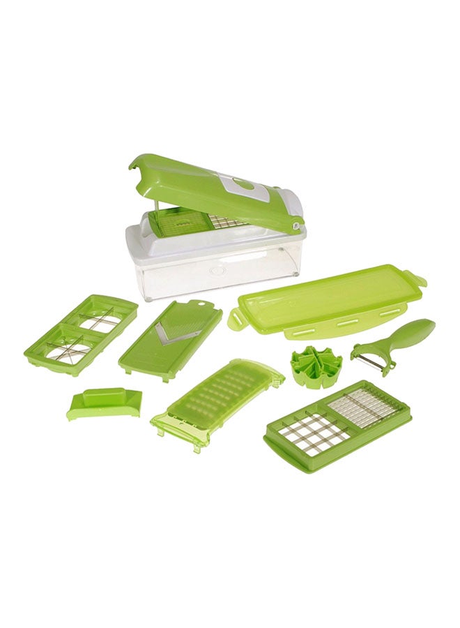 11-Piece Fruit And Vegetable Chopper And Slicer Set White/Green