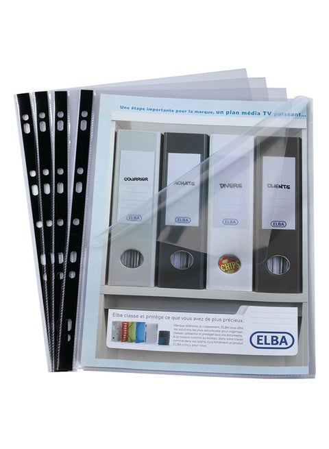 10-Piece A4 Punched Pockets Bag Clear