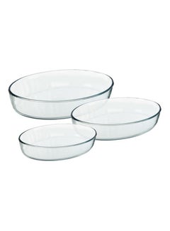 Borcam 3-Piece Oven Dish Set Clear 