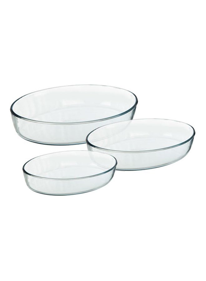 Borcam 3-Piece Oven Dish Set Clear