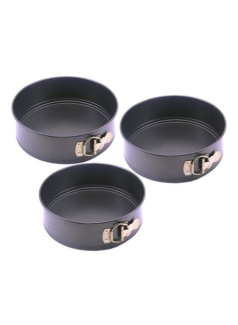 3-Piece Round Cake Pan Set Black