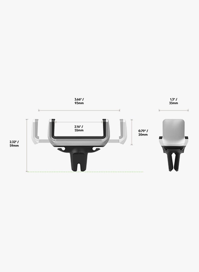 belkin - Car Vent Mount for iPhone 14/14 Plus, 14 Pro, 14 Pro Max, 13, 13 Pro, 13 Pro Max, 13 mini, 12, 11, XS, XR, X, SE, 8, Samsung Note9, S10/S10+/S10e, Devices from Sony, Google and More Silver/Black - Image 1