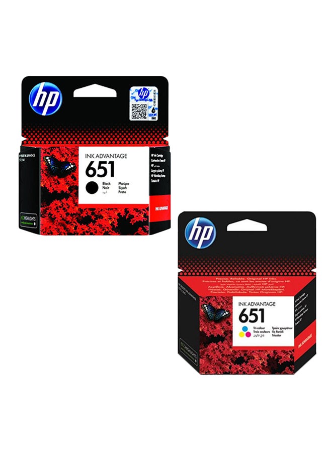 HP - 2-Piece 651 Inkjet Cartridge Set Black/Tri-colour - Image 1