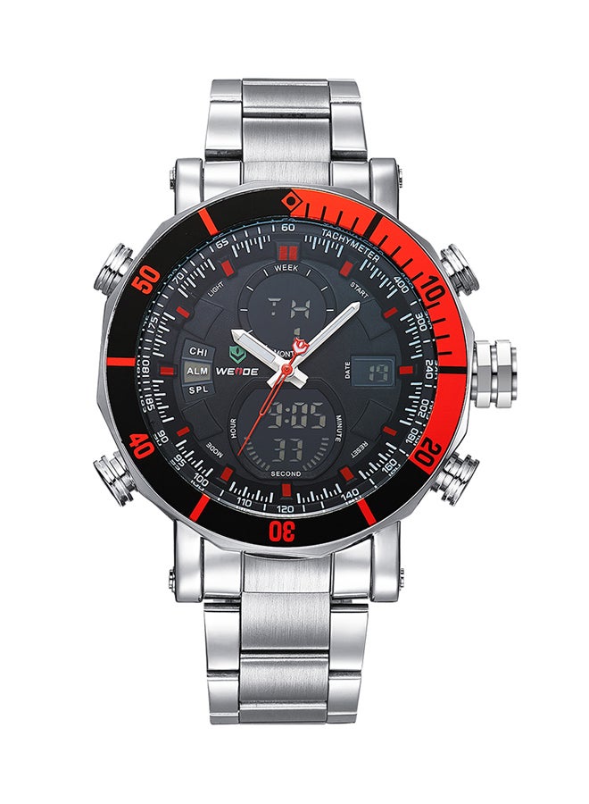 يدي - ساعة يد بعقارب/رقمية مقاومة للماء طراز WH5203-3C men - Image 1