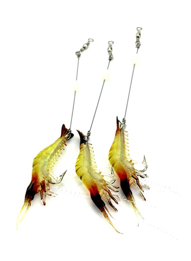 Generic - 3-Piece Artificial Fishing Lure Bionic Shrimp Prawn Bait With Hook Set 7.5cm - Image 1