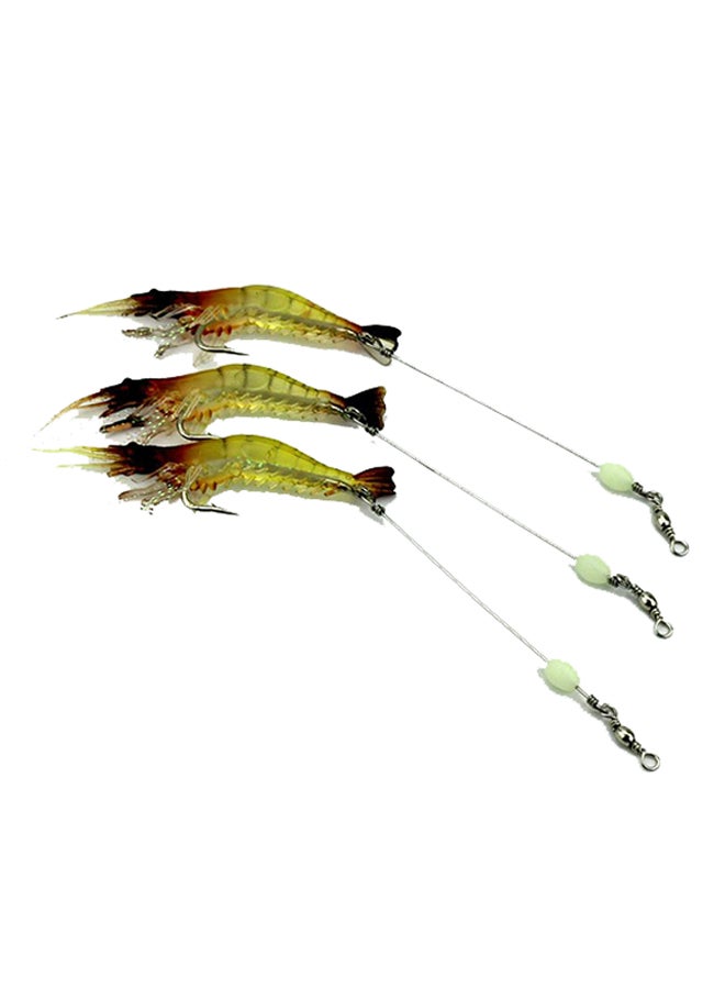 Generic - 3-Piece Artificial Fishing Lure Bionic Shrimp Prawn Bait With Hook Set 7.5cm - Image 1