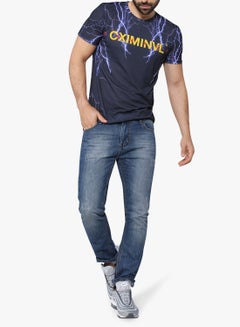 CRIMINAL DAMAGE Thunder Printed Tee Navy  - Image 2