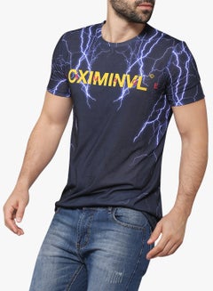 CRIMINAL DAMAGE Thunder Printed Tee Navy  - Image 1