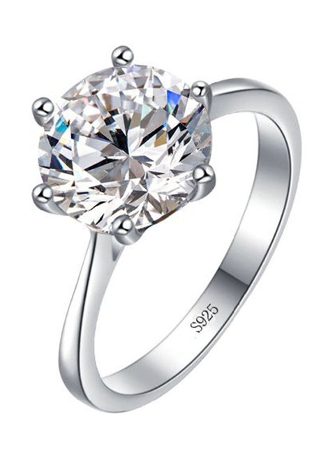 Diamond Studded Silver Ring