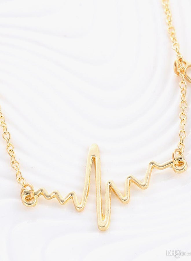 QiaoKai - Ecg Heartbeat Pendant Necklace - Image 1