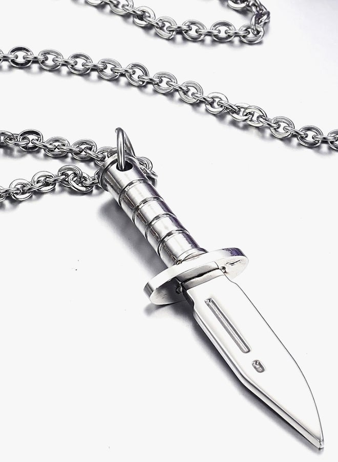 QiaoKai - Stainless Steel Dagger Pendant Necklace - Image 1