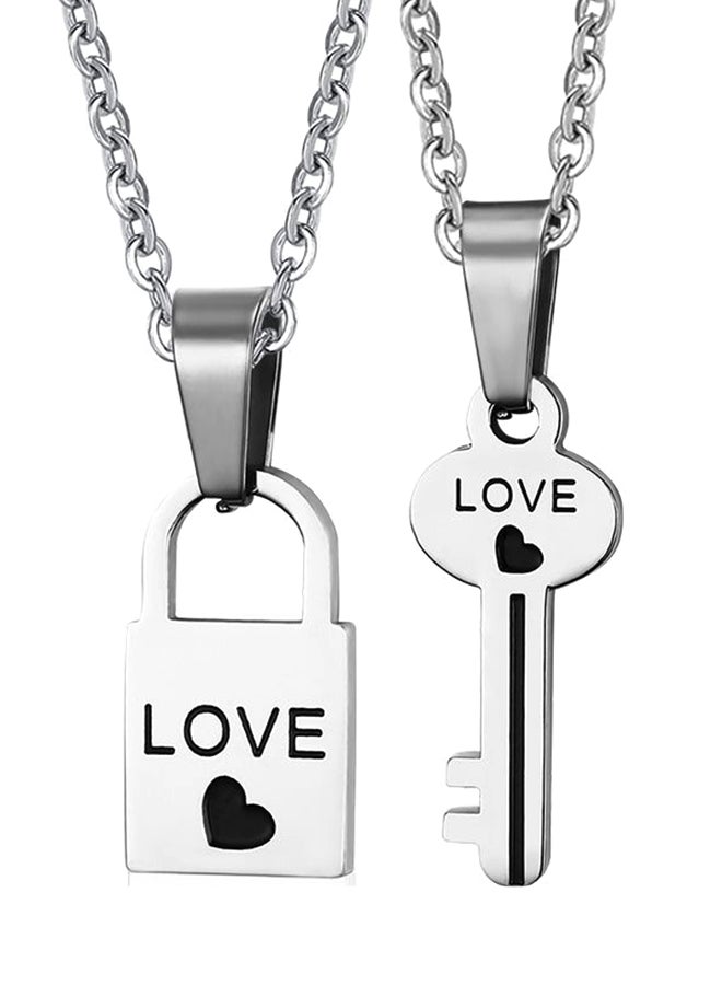 QiaoKai - Love Lock Key Pendant Necklace - Image 1