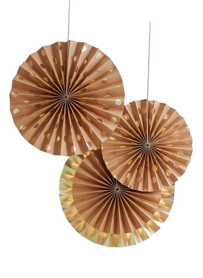 Ginger Ray Foil And Kraft Fan Decorations - Pick And Mix