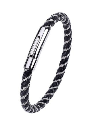 Stainless Steel Wire Leather Bracelet - v1524916284/N14421371A_1