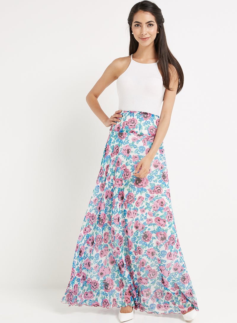 Golden Apple - Floral Print Design Skirt Multicolour - Image 1
