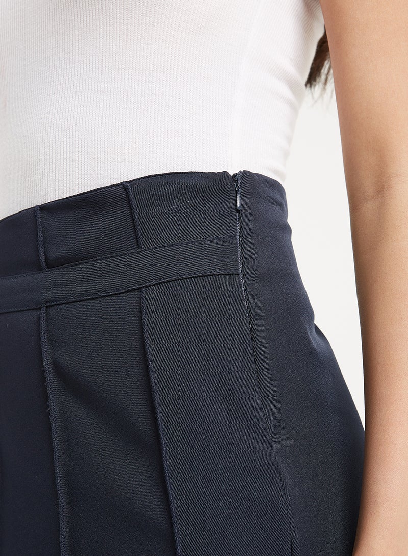 Golden Apple - Wrinkled Design Maxi Skirt Navy - Image 1