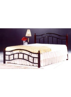Wooden And Steel Bed With Medical Mattress Brown King